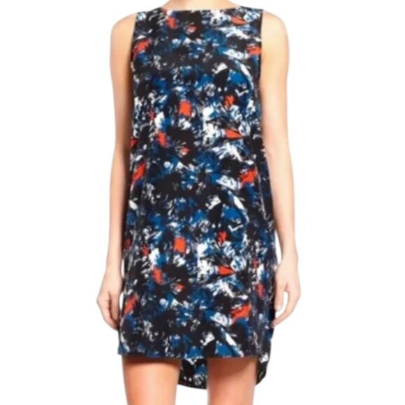 Halogen abstract print sleeveless shift dress size M - Picture 1 of 8